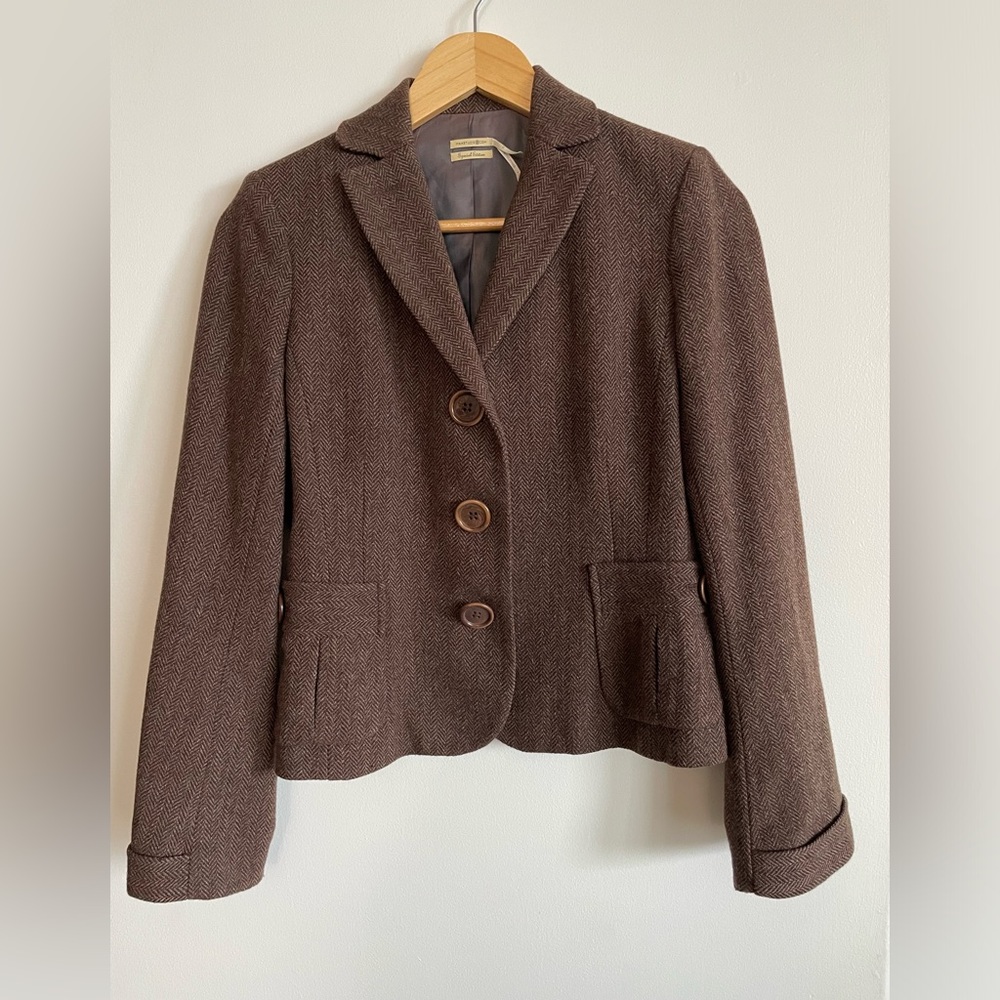 Max Studio Brown Tweed Blazer XS